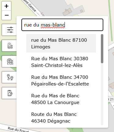 Saisie manuelle avec un exemple de recherche